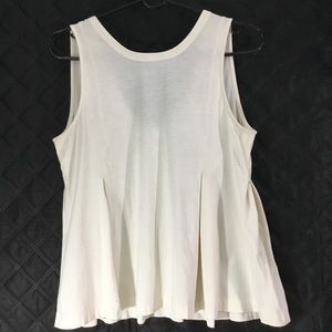 💎Madewell Womens Cream Pleated V Back Top Small